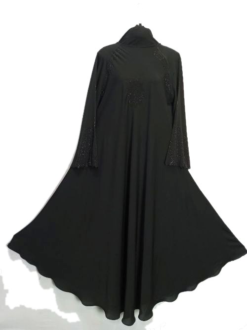 Jet Black Bell Sleeve Nida Abaya