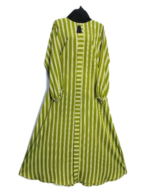 Khaki Striped Lining Maxi