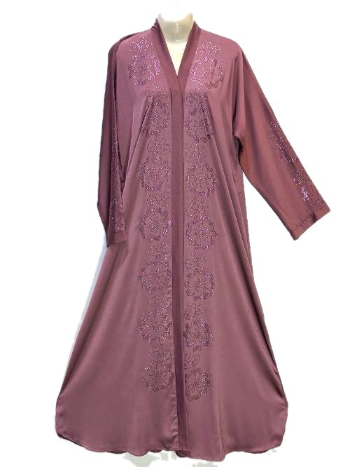 Mauve DMC Embroidered Abaya