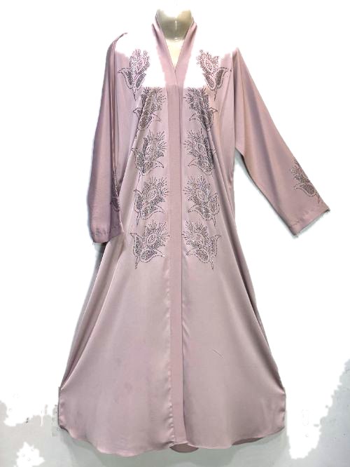Silver Grey DMC Embroidered Abaya