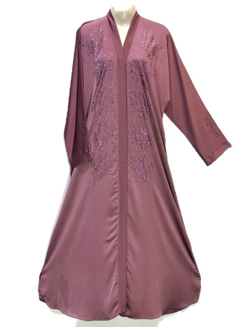 Mauve DMC Embroidered Abaya (DMC09)
