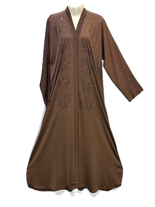 Chocolate DMC Embroidered Abaya