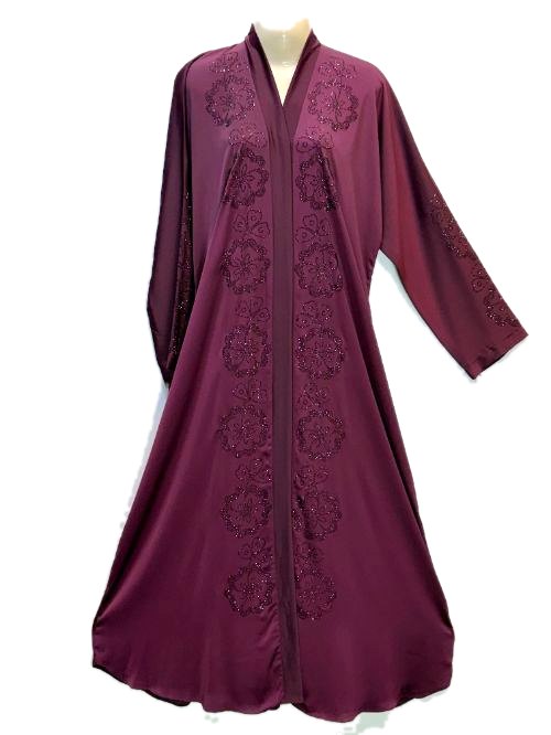 Merlot DMC Embroidered Abaya (DMC14)