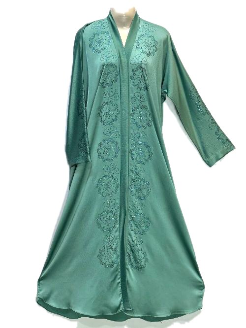 Aqua DMC Embroidered Abaya (DMC16)