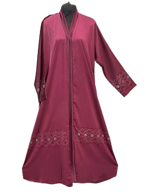 Berry DMC Embroidered Abaya