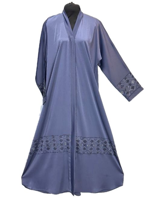 Denim Blue DMC Embroidered Abaya (DMC25)