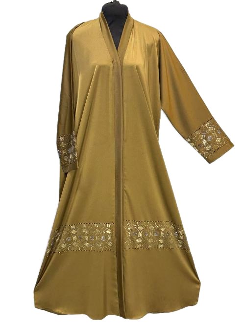 Bronze DMC Embroidered Abaya