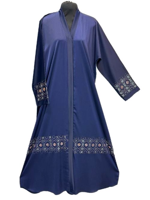 Navy DMC Embroidered Abaya