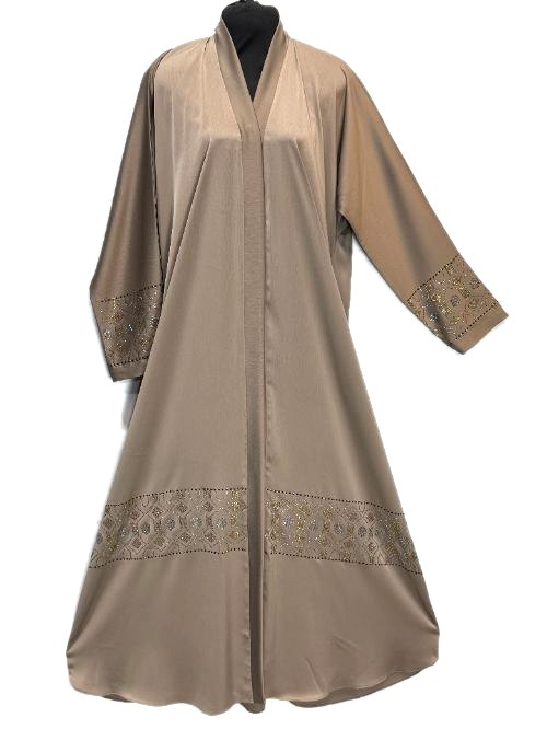 Taupe DMC Embroidered Abaya (DMC30)