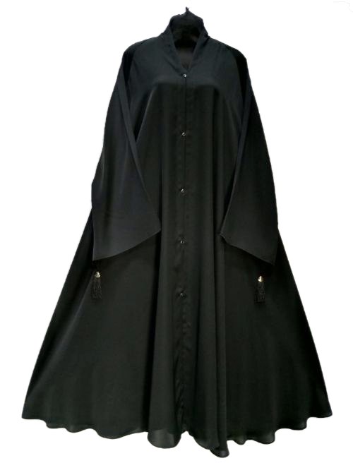Jet Black Wing Cheel Abaya