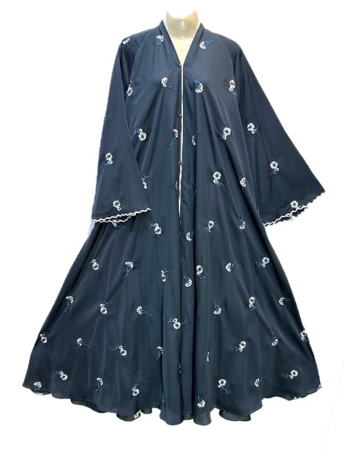 Charcoal Embroidered Nida Cheel Abaya