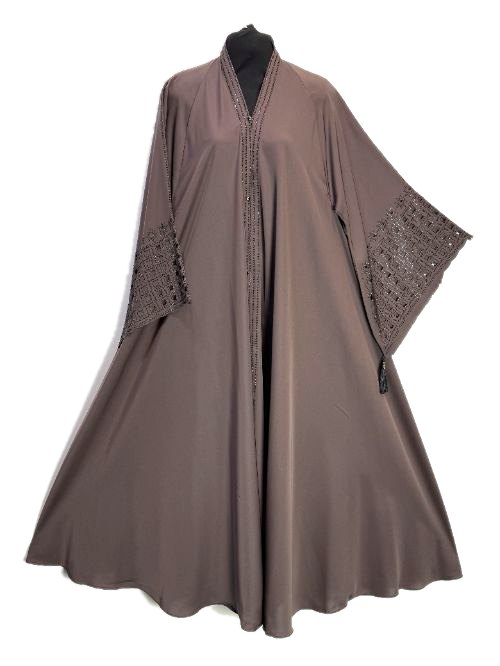 Graphite Laser Cutwork Abaya