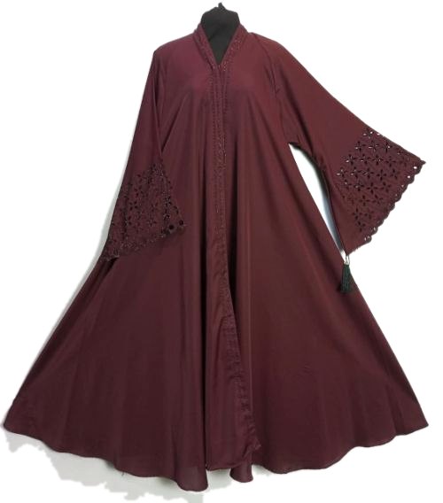 Merlot Laser Cutwork Abaya