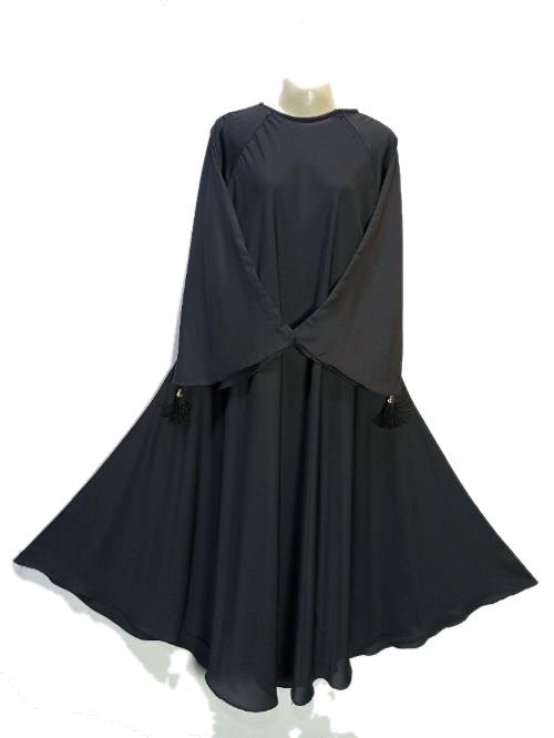 Jet Black Nida Maxi Cheel Abaya (NMC05)