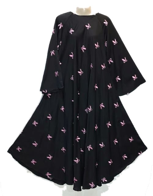 Black Bow Embroidered Abaya