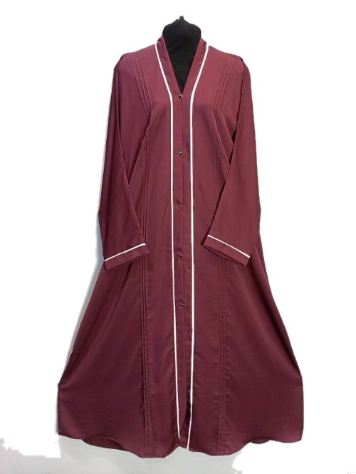 Merlot Piped Open Abaya