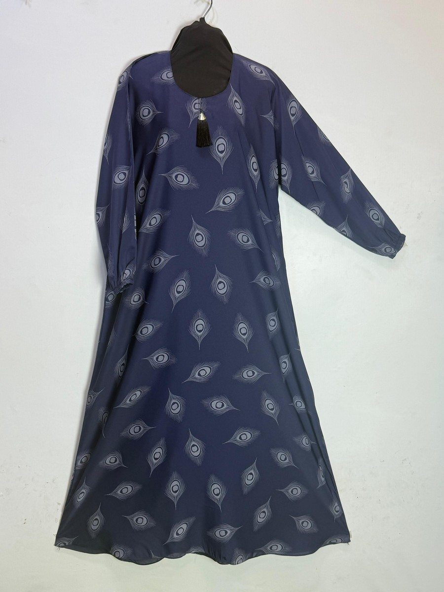 Charcoal Printed Nida Maxi