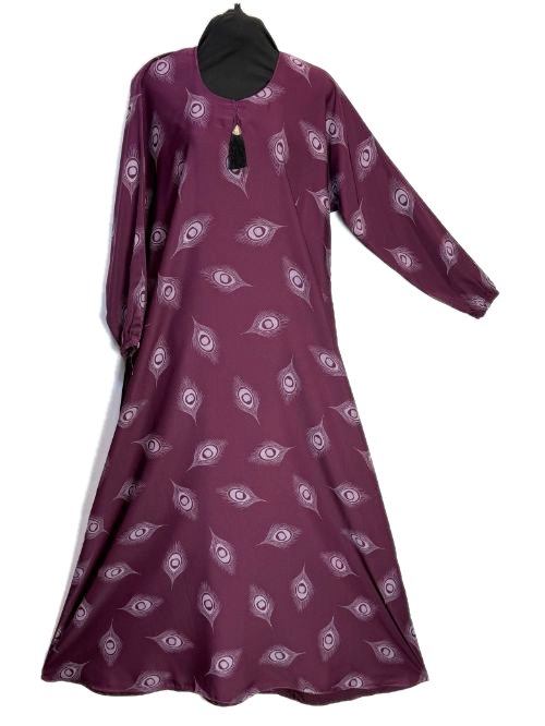 Plum Printed Nida Maxi (NPM05)