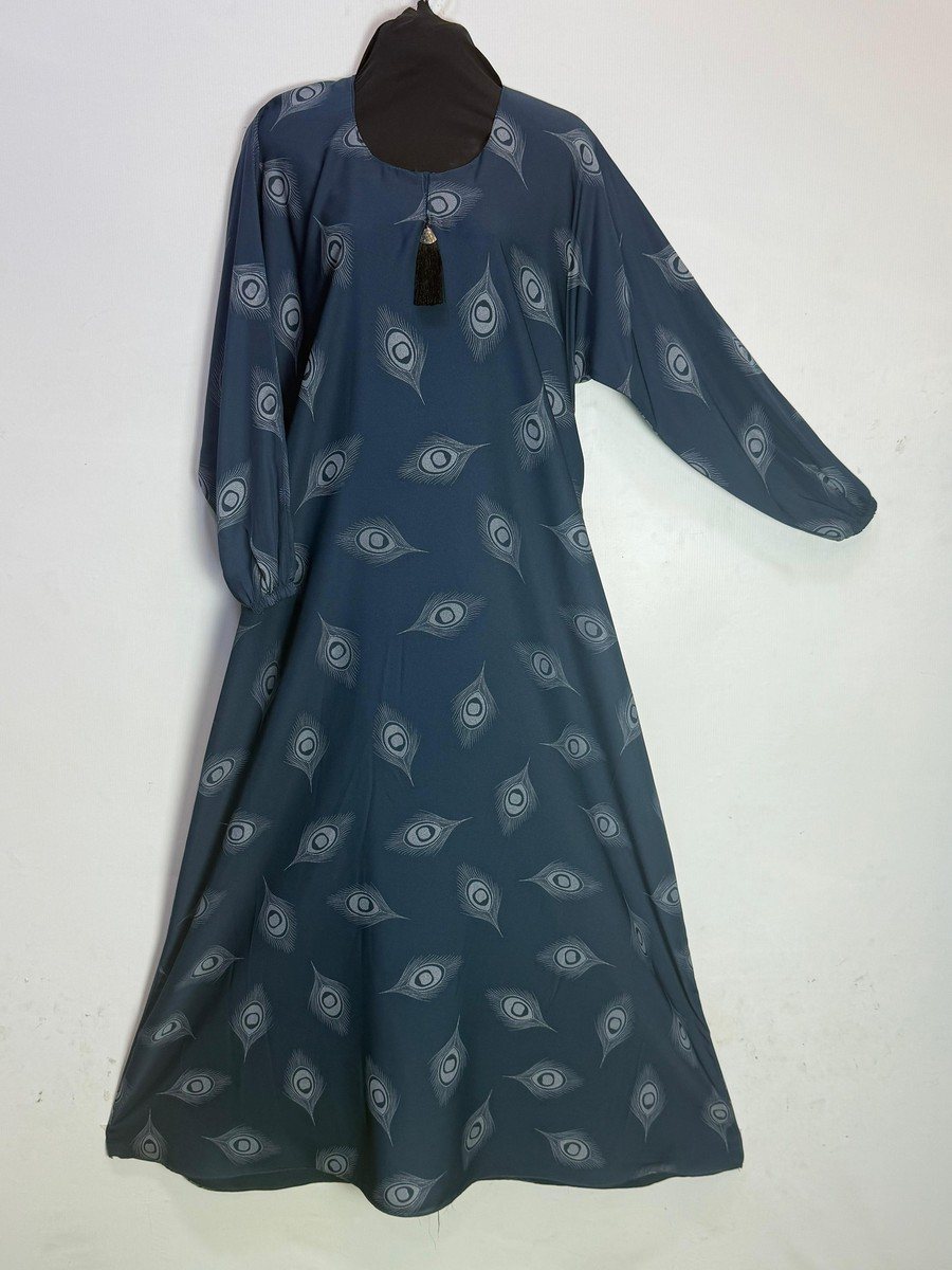 Charcoal Printed Nida Maxi (NPM06)