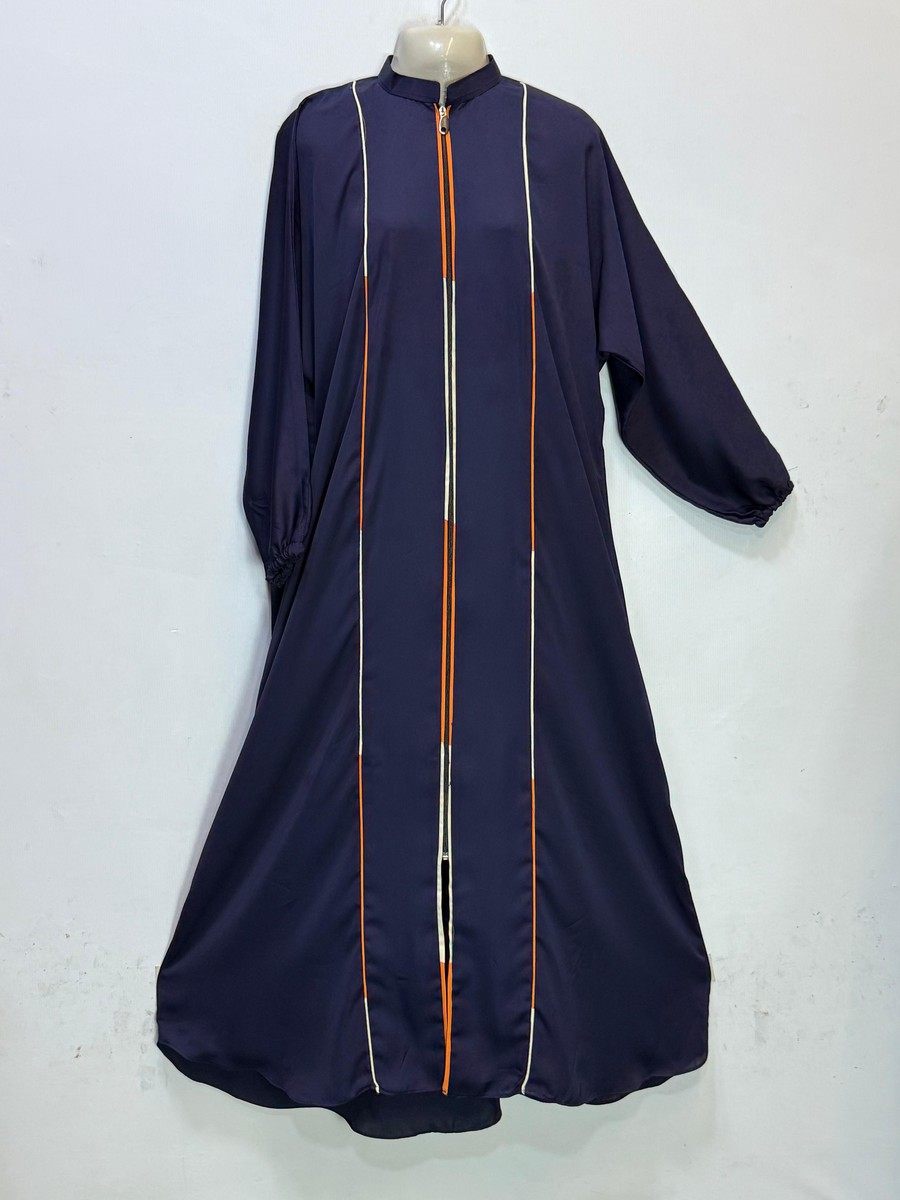 Midnight Blue Full Zip Nida Gown