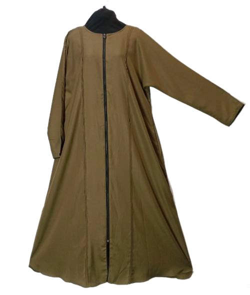 Brown Full Zip Nida Gown (NZG08)