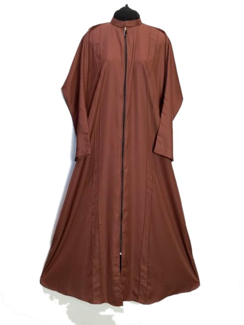 Chocolate Full Zip Nida Gown