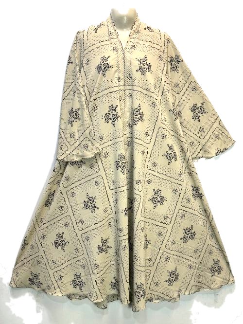 Oatmeal Printed Cheel Abaya (PC16)