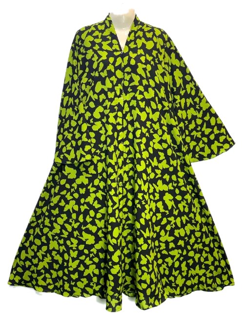 Lime Printed Cheel Abaya