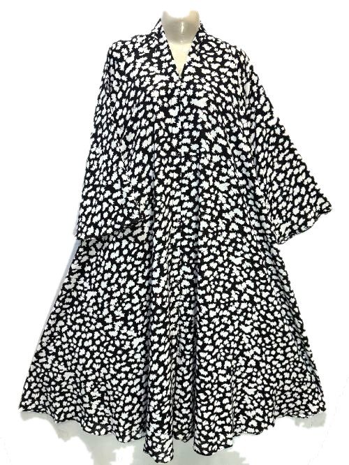 Slate Grey Printed Cheel Abaya (PC27)