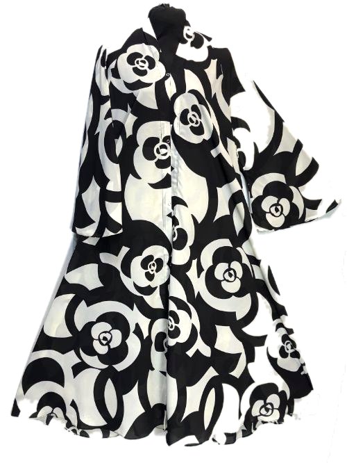 Silver Grey Printed Cheel Abaya (PC33)