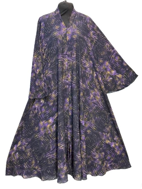 Charcoal Printed Cheel Abaya (PC40)