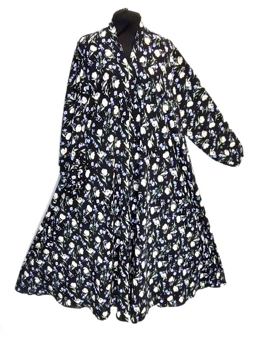 Slate Grey Printed Cheel Abaya (PC53)