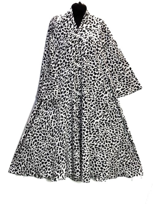 Silver Grey Printed Cheel Abaya (PC58)