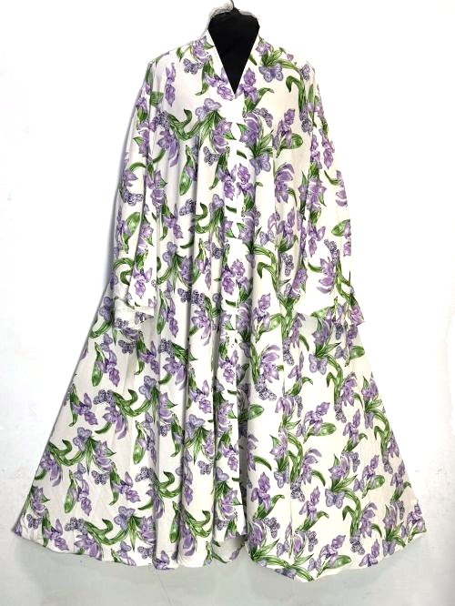 Silver Grey Printed Cheel Abaya (PC64)