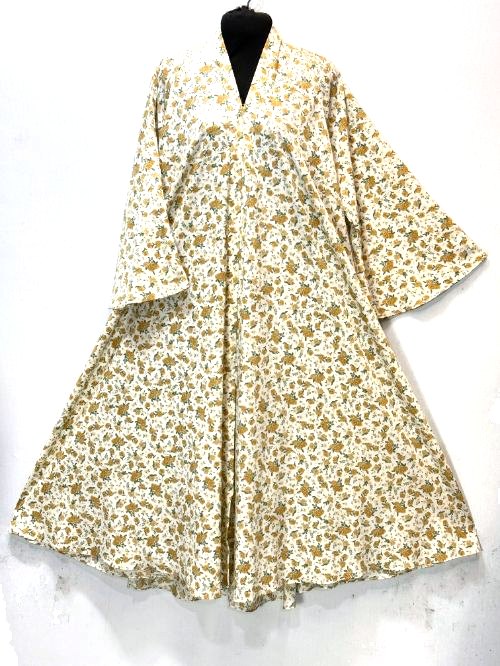 Beige Printed Cheel Abaya (PC71)