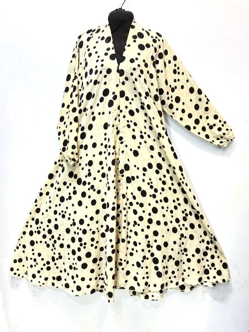 Cream Printed Cheel Abaya (PC72)
