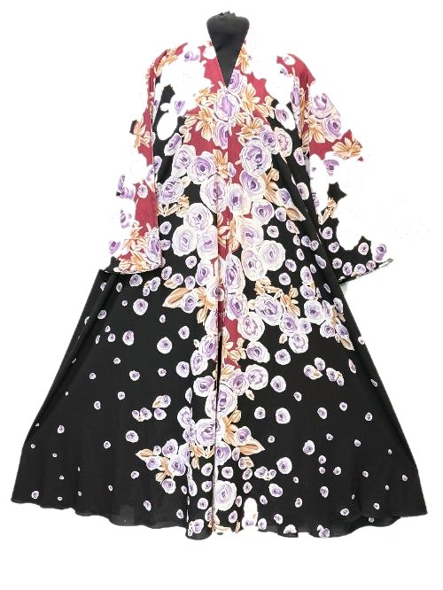 Charcoal Printed Cheel Abaya (PC75)