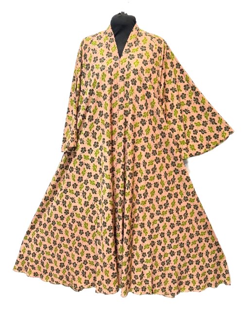 Peach Printed Cheel Abaya