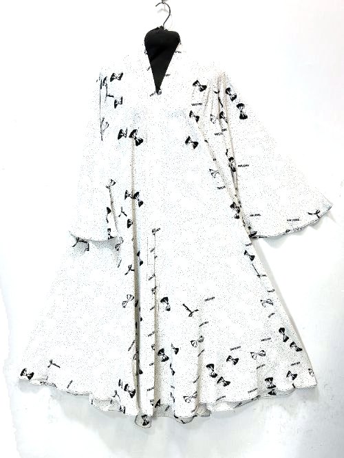 Dove Grey Printed Cheel Abaya (PC82)