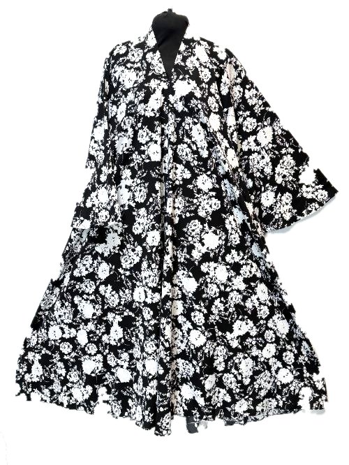 Slate Grey Printed Cheel Abaya (PC84)