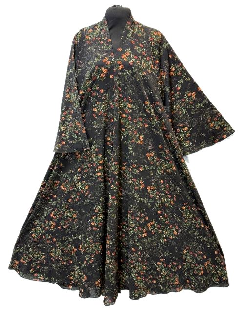 Charcoal Printed Cheel Abaya (PC89)