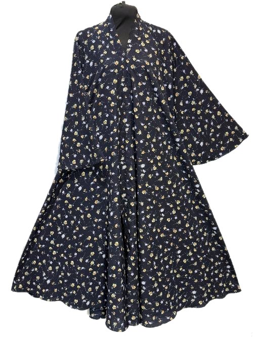 Charcoal Printed Nug Cheel Abaya