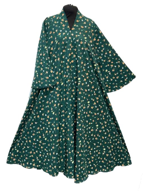 Bottle Green Printed Nug Cheel Abaya (PCN12)