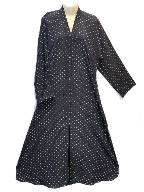 Jet Black Printed Gown