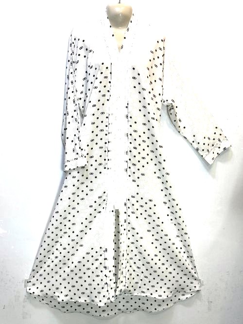 Dove Grey Printed Gown