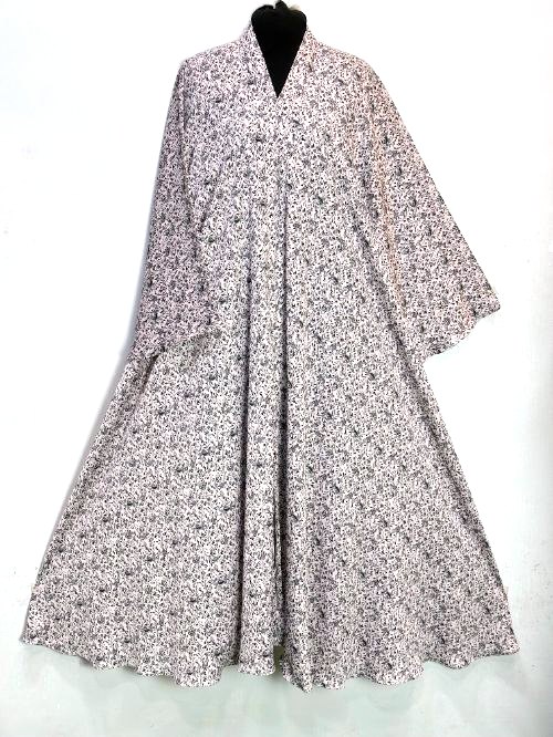 Dove Grey Printed Tiktok Cheel Abaya