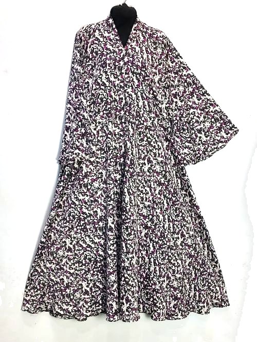 Silver Grey Printed Tiktok Cheel Abaya
