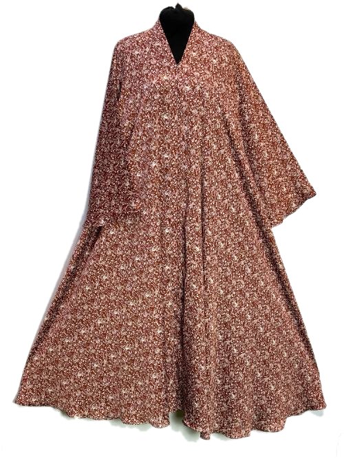 Mocha Printed Tiktok Cheel Abaya