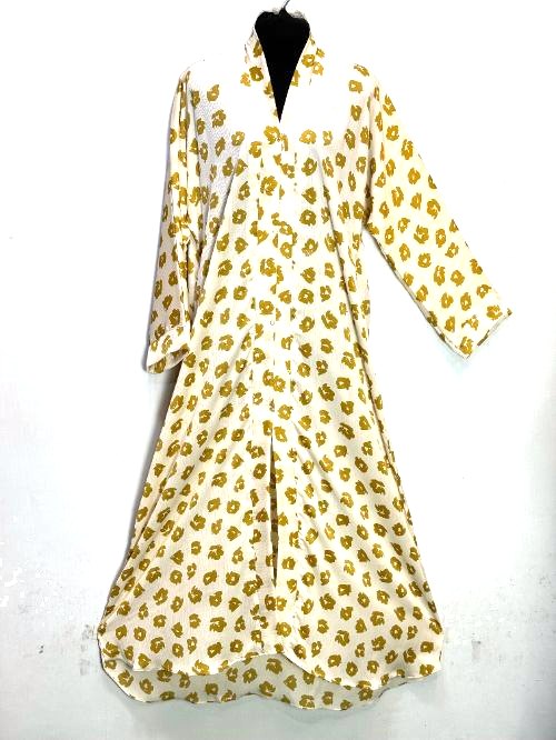 Cream Printed Tiktok Gown