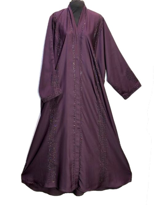 Espresso Nug Embellished Open Abaya